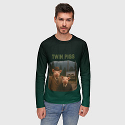 Лонгслив мужской Twin Pigs пародия, цвет: 3D-принт — фото 2