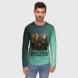 Лонгслив мужской Петухи - карты деньги два ствола, цвет: 3D-принт — фото 2