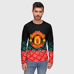 Лонгслив мужской Манчестер Юнайтед ниндзя паттерн, цвет: 3D-принт — фото 2