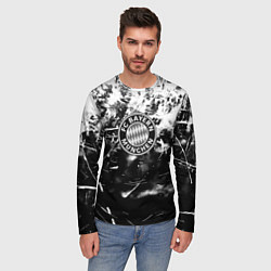 Лонгслив мужской Bayern Mnchen черно белая бумага, цвет: 3D-принт — фото 2