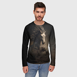 Лонгслив мужской Конь в динамике, цвет: 3D-принт — фото 2