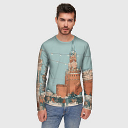 Лонгслив мужской Праздничная атмосфера на новый год, цвет: 3D-принт — фото 2