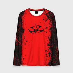 Мужской лонгслив Эмблема hitman на красном фоне