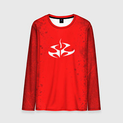Лонгслив мужской Белая эмблема hitman на красном, цвет: 3D-принт