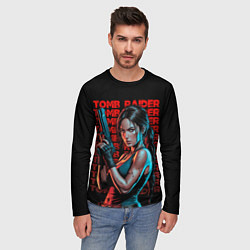 Лонгслив мужской Lara Croft с пистолетом, цвет: 3D-принт — фото 2