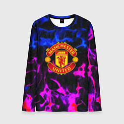Мужской лонгслив Манчестер Юнайтед огонь неон