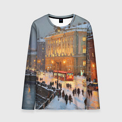 Лонгслив мужской Предновогодний Санкт-Петербург, цвет: 3D-принт