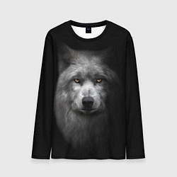 Мужской лонгслив Суровый волк с холодным нордическим взглядом