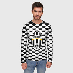 Лонгслив мужской Juventus геометрия черно белая, цвет: 3D-принт — фото 2