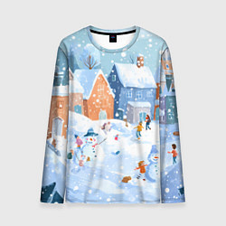 Мужской лонгслив Предновогодний день во дворе