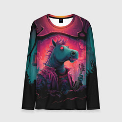 Мужской лонгслив Лошадь рок стиль