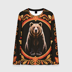 Мужской лонгслив Медведь в орнаменте