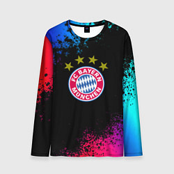 Лонгслив мужской Бавария Мюнхен краски неон градиент, цвет: 3D-принт