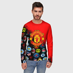 Лонгслив мужской Манчестер Юнайтед логотипы команд, цвет: 3D-принт — фото 2