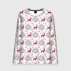 Лонгслив мужской Олени среди елей, цвет: 3D-принт