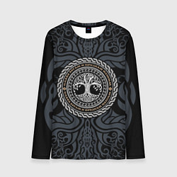 Мужской лонгслив Древо жизни в орнаменте - слава богам и предкам