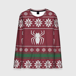 Лонгслив мужской Рождественский свитер Человека паука, цвет: 3D-принт
