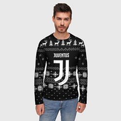 Лонгслив мужской Ювентус новый год текстура, цвет: 3D-принт — фото 2