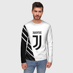 Лонгслив мужской Ювентус полосы геометрия текстура, цвет: 3D-принт — фото 2
