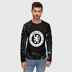 Лонгслив мужской Челси белые краски всплеск, цвет: 3D-принт — фото 2