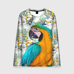 Лонгслив мужской Летний попугай, цвет: 3D-принт