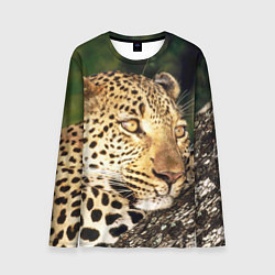 Лонгслив мужской Леопард в лесу, цвет: 3D-принт