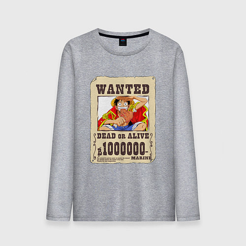 Мужской лонгслив Wanted Luffy / Меланж – фото 1