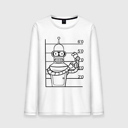 Лонгслив хлопковый мужской Bender Wanted, цвет: белый