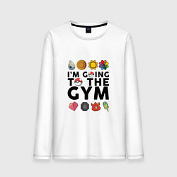 Лонгслив хлопковый мужской Pokemon Im going to the gym (black), цвет: белый