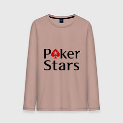 Лонгслив хлопковый мужской Poker Stars, цвет: пыльно-розовый