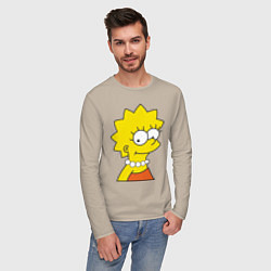 Лонгслив хлопковый мужской Lisa Simpson, цвет: миндальный — фото 2