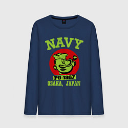 Лонгслив хлопковый мужской Navy: Po-1967, цвет: тёмно-синий