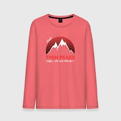 Лонгслив хлопковый мужской Twin Peaks: Pie & Murder, цвет: коралловый