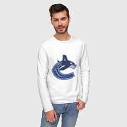 Лонгслив хлопковый мужской Vancouver Canucks, цвет: белый — фото 2