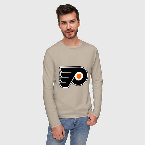 Мужской лонгслив Philadelphia Flyers / Миндальный – фото 3