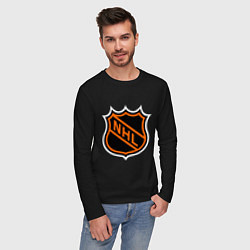 Лонгслив хлопковый мужской NHL, цвет: черный — фото 2