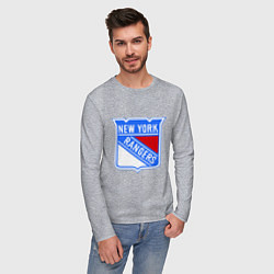 Лонгслив хлопковый мужской New York Rangers, цвет: меланж — фото 2