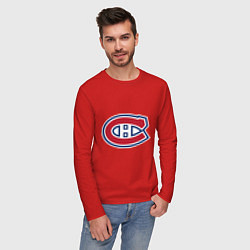 Лонгслив хлопковый мужской Montreal Canadiens, цвет: красный — фото 2