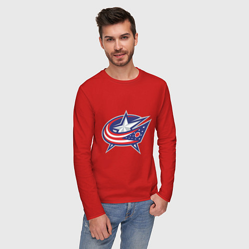 Мужской лонгслив Columbus Blue Jackets / Красный – фото 3