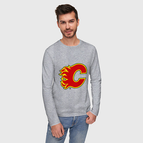 Мужской лонгслив Calgary Flames / Меланж – фото 3