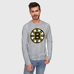 Лонгслив хлопковый мужской Boston Bruins, цвет: меланж — фото 2
