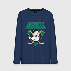 Лонгслив хлопковый мужской Anaheim Mighty Ducks, цвет: тёмно-синий