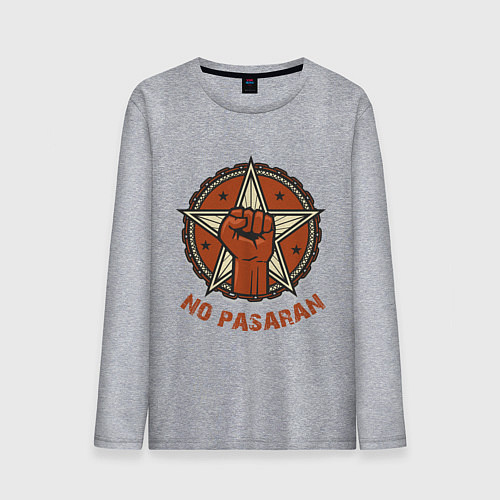 Мужской лонгслив No Pasaran / Меланж – фото 1