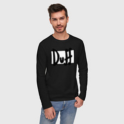 Лонгслив хлопковый мужской Duff, цвет: черный — фото 2
