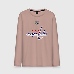Лонгслив хлопковый мужской Washington Capitals: Ovechkin 8, цвет: пыльно-розовый