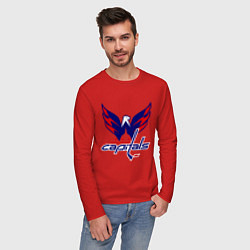 Лонгслив хлопковый мужской Washington Capitals: Ovechkin, цвет: красный — фото 2