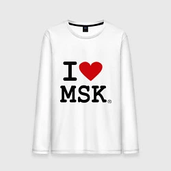 Лонгслив хлопковый мужской I love MSK, цвет: белый