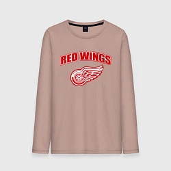 Лонгслив хлопковый мужской Detroit Red Wings, цвет: пыльно-розовый