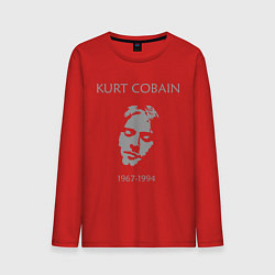 Лонгслив хлопковый мужской Kurt Cobain: 1967-1994, цвет: красный