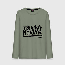 Лонгслив хлопковый мужской Naughty by nature, цвет: авокадо